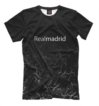 Мужская футболка Реал мадрид  серые молнии